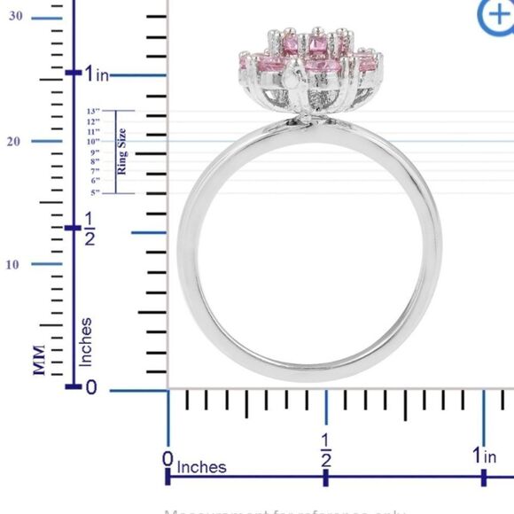 Pink Cluster ring Size 10 - Picture 3 of 7